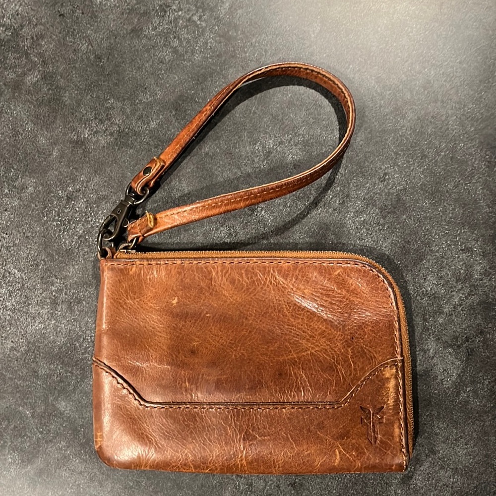 Frye leather wristlet